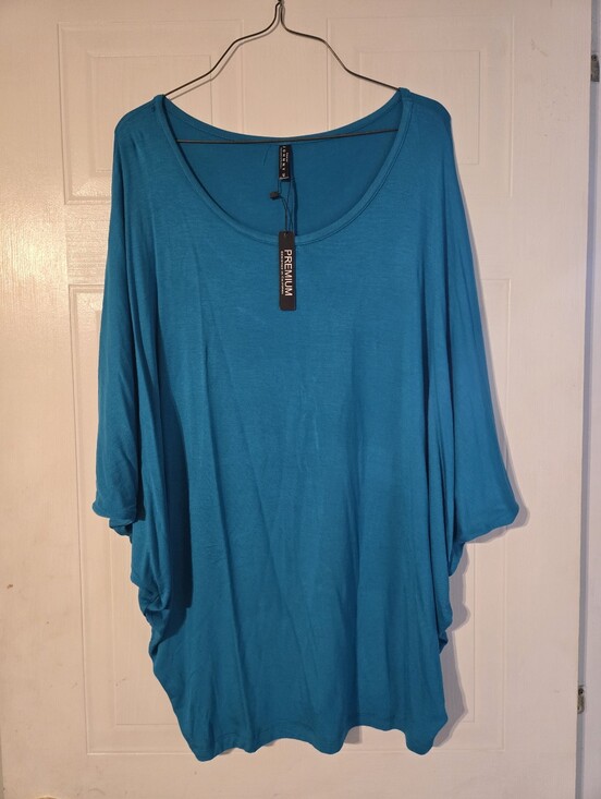 By Johnny Tops - By Johnny Teal Scoop Neck Tunic